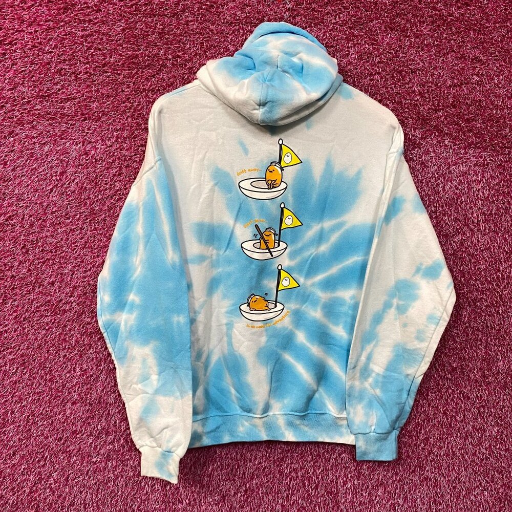 Gudetama the lazy egg Boat Adventure Sanrio Tie Dye Hoodie M